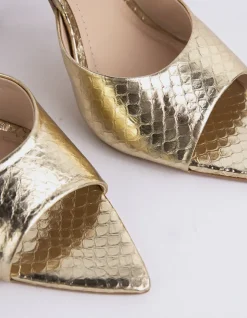 Women L'INTERVALLE Thelma Gold Snake Leather