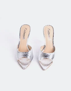 Women L'INTERVALLE Thelma Silver Snake Leather