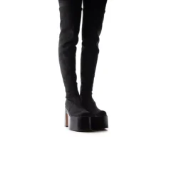 Women L'INTERVALLE Trigger Black Suede Stretch