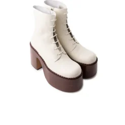 Women L'INTERVALLE Tripp Off White Leather/Brown Sole