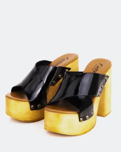Women L'INTERVALLE Twist Black Leather