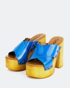 Women L'INTERVALLE Twist Blue Leather