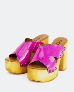 Women L'INTERVALLE Twist Fuchsia Leather