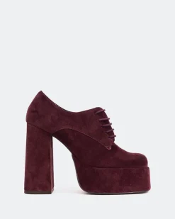 Women L'INTERVALLE Ursuline Burgundy Suede