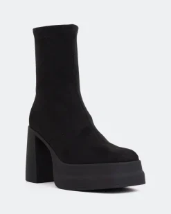 Women L'INTERVALLE Voltera Black Suede Stretch
