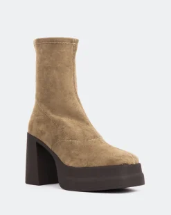 Women L'INTERVALLE Voltera Taupe Suede Stretch