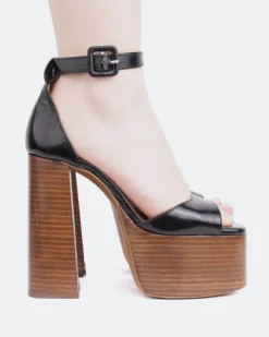 Women L'INTERVALLE Walton Black Brown Leathear/Cuir Noir Brun