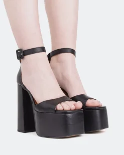 Women L'INTERVALLE Walton Black Leather/Cuir Noir