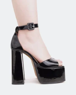 Women L'INTERVALLE Walton Black Patent/Vernis Noir