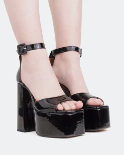 Women L'INTERVALLE Walton Black Patent/Vernis Noir