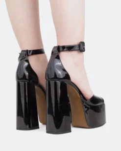Women L'INTERVALLE Walton Black Patent/Vernis Noir