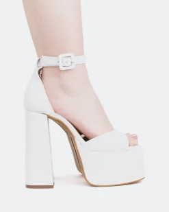 Women L'INTERVALLE Walton White Leather/Cuir Blanc