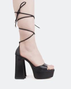Women L'INTERVALLE Xenon, Black Leather/Cuir Noir