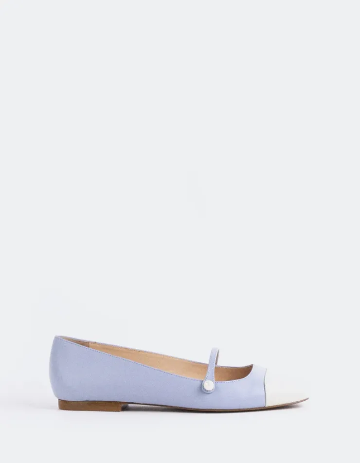 Women L'INTERVALLE Yarrow Off Wht.Blue Leather
