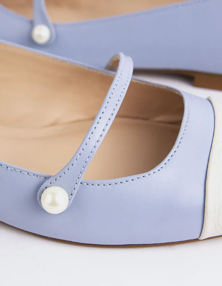 Women L'INTERVALLE Yarrow Off Wht.Blue Leather