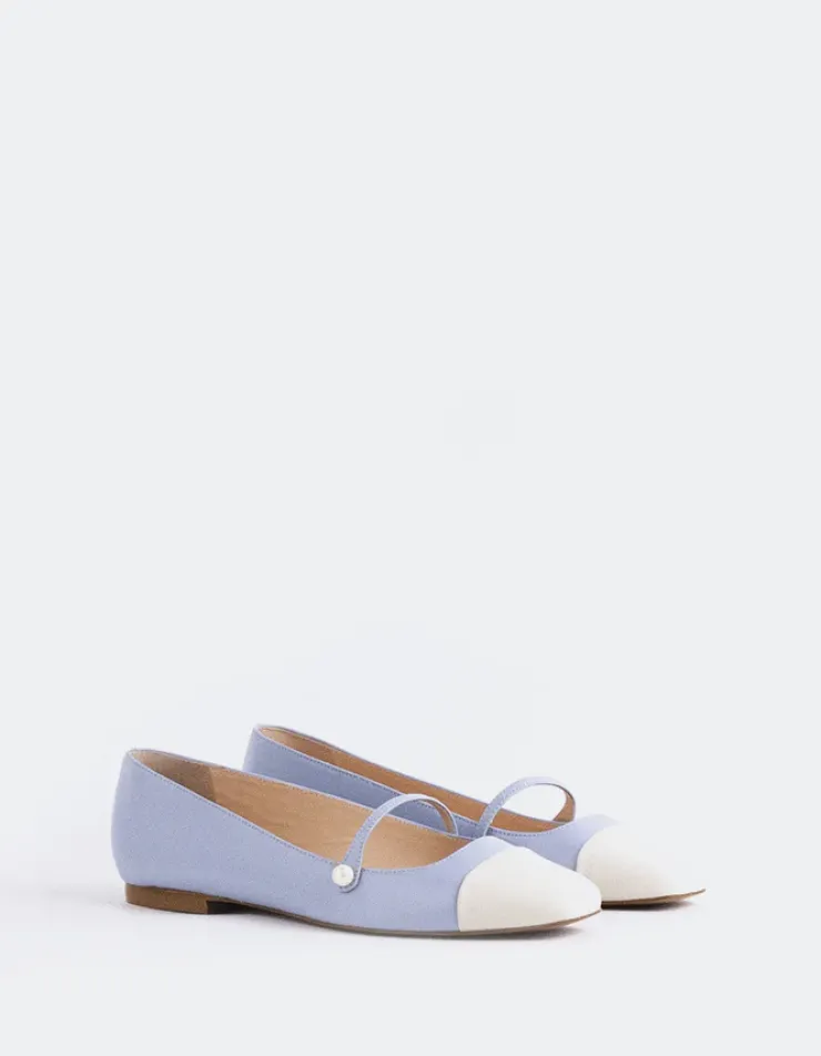 Women L'INTERVALLE Yarrow Off Wht.Blue Leather