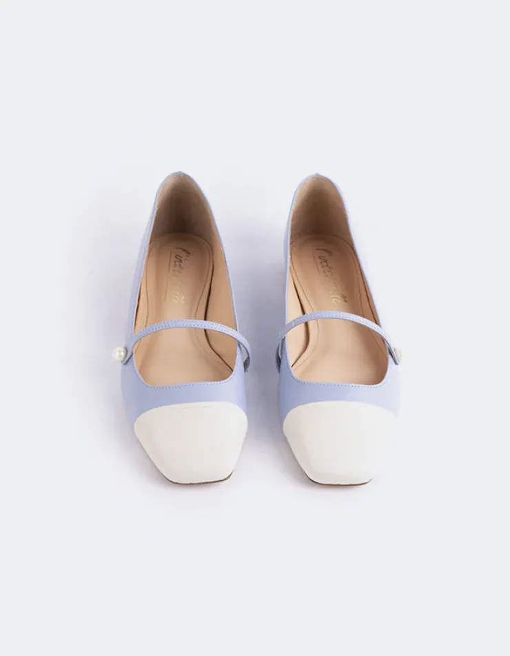 Women L'INTERVALLE Yarrow Off Wht.Blue Leather