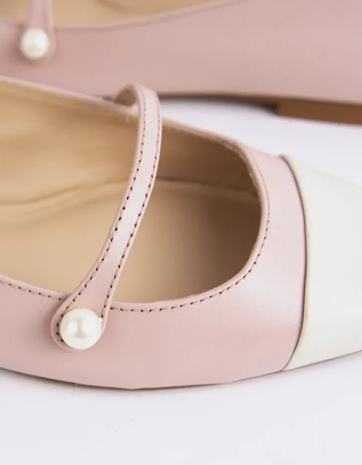 Women L'INTERVALLE Yarrow Off Wht.Pink Leather